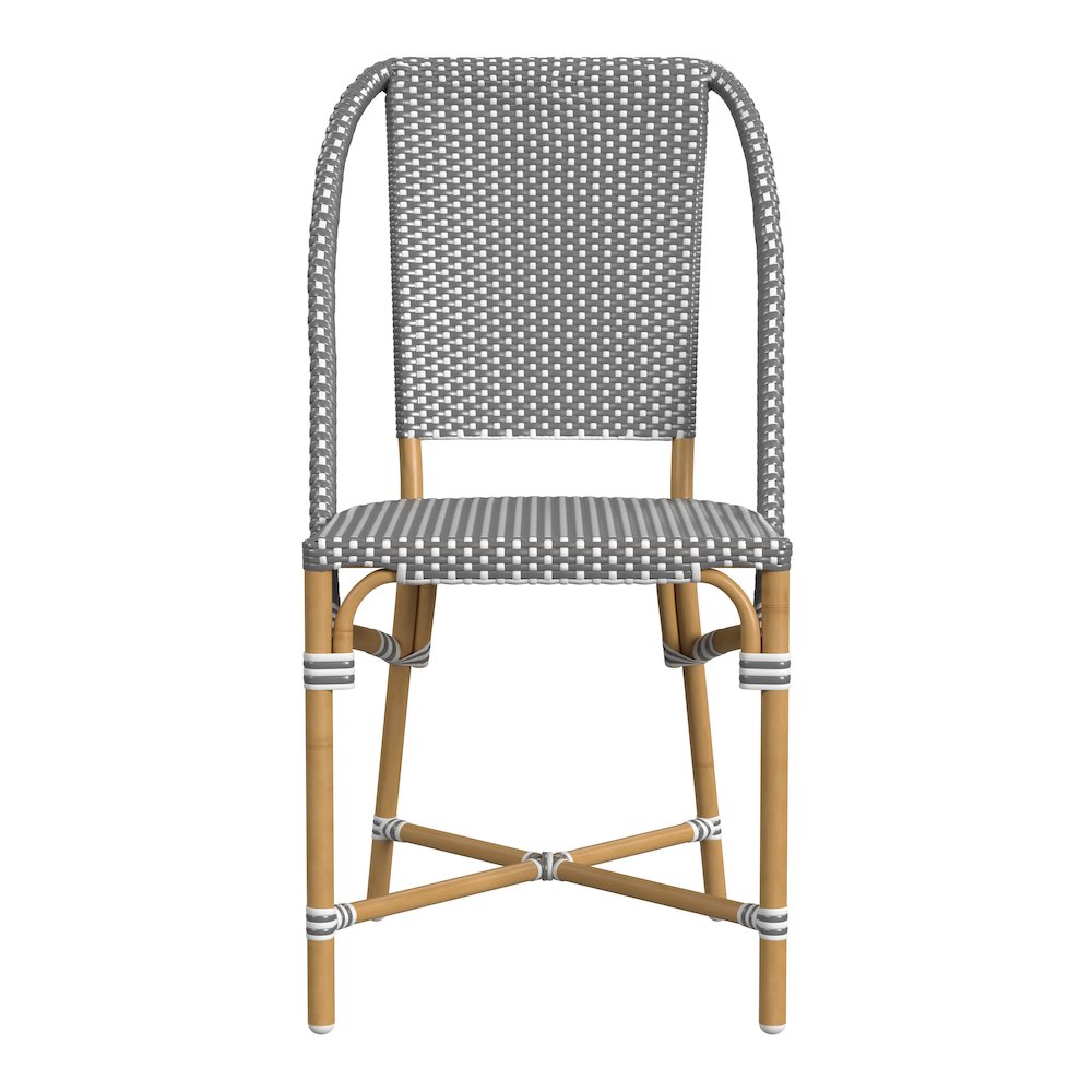 Tobias 18.5 in. Seat Height Outdoor Rattan and Metal  Dining Side Chair