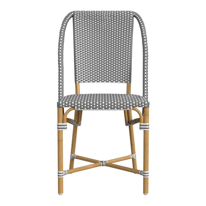 Tobias 18.5 in. Seat Height Outdoor Rattan and Metal  Dining Side Chair