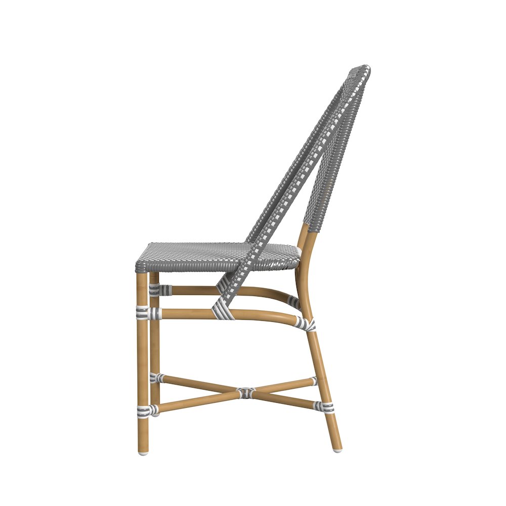 Tobias 18.5 in. Seat Height Outdoor Rattan and Metal  Dining Side Chair