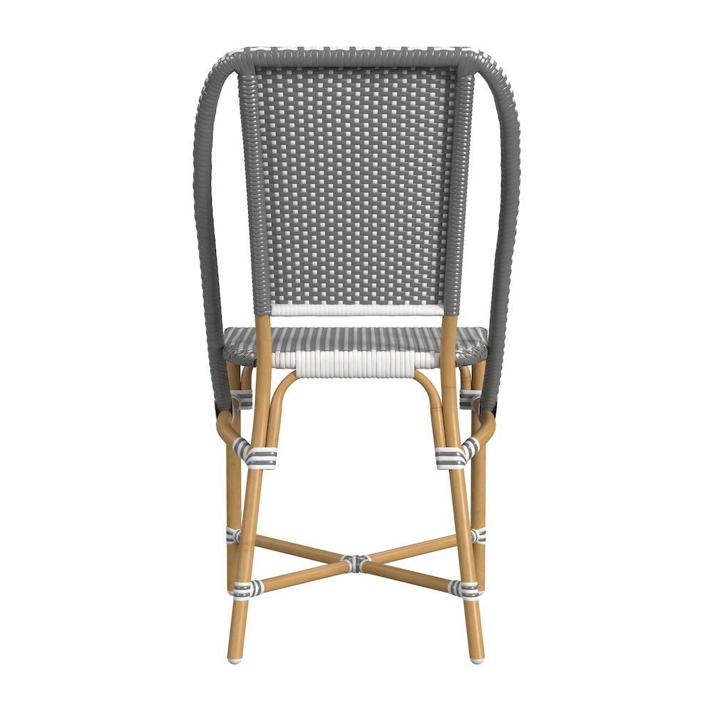 Tobias 18.5 in. Seat Height Outdoor Rattan and Metal  Dining Side Chair