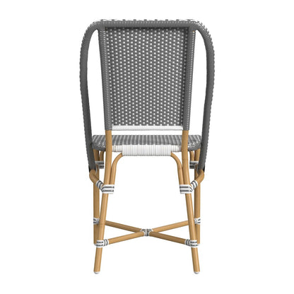 Tobias 18.5 in. Seat Height Outdoor Rattan and Metal  Dining Side Chair