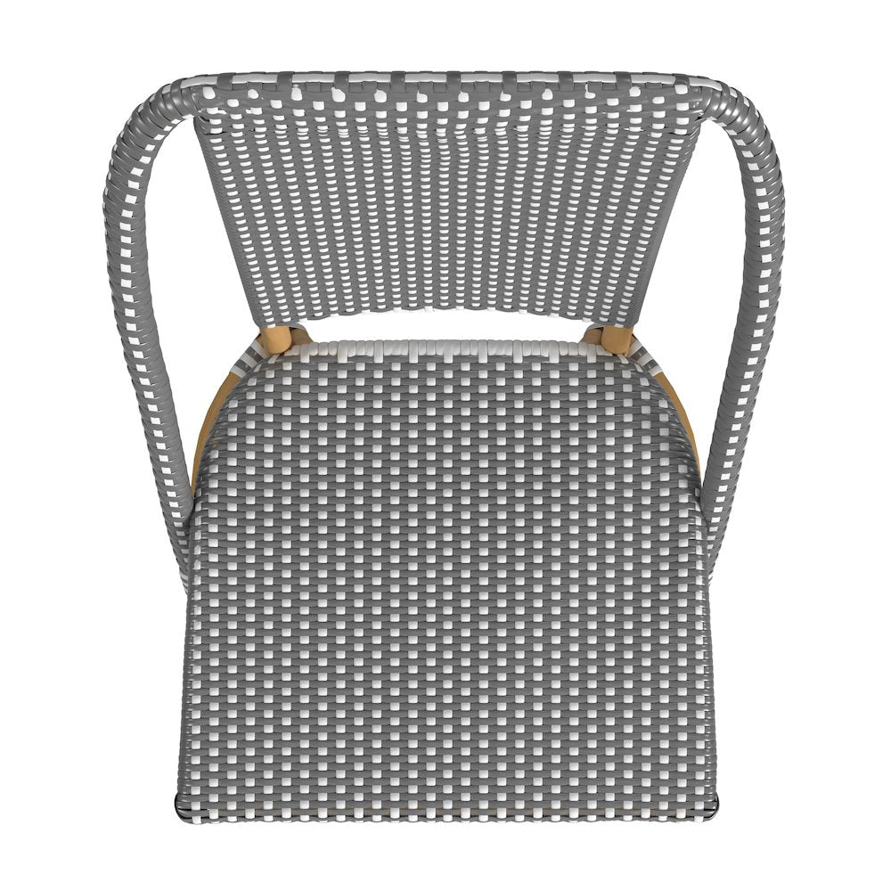Tobias 18.5 in. Seat Height Outdoor Rattan and Metal  Dining Side Chair