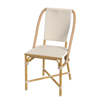 Tobias 18.5 in. Seat Height Outdoor Rattan and Metal  Dining Side Chair