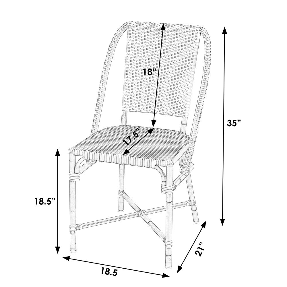 Tobias 18.5 in. Seat Height Outdoor Rattan and Metal  Dining Side Chair
