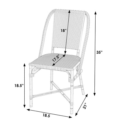 Tobias 18.5 in. Seat Height Outdoor Rattan and Metal  Dining Side Chair