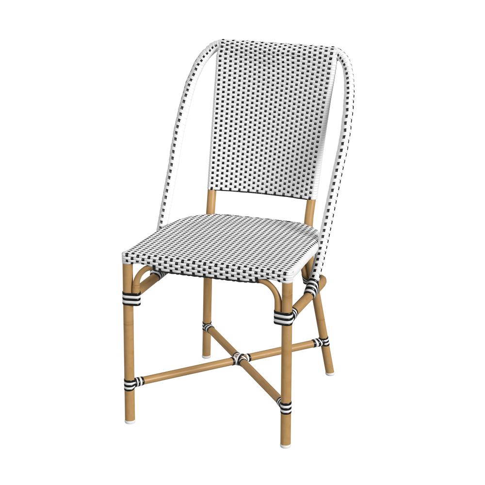 Tobias 18.5 in. Seat Height Outdoor Rattan and Metal  Dining Side Chair