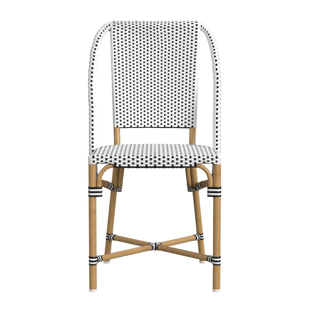 Tobias 18.5 in. Seat Height Outdoor Rattan and Metal  Dining Side Chair