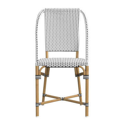 Tobias 18.5 in. Seat Height Outdoor Rattan and Metal  Dining Side Chair