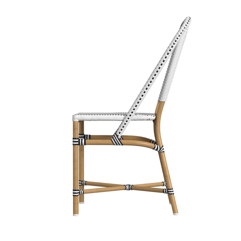 Tobias 18.5 in. Seat Height Outdoor Rattan and Metal  Dining Side Chair