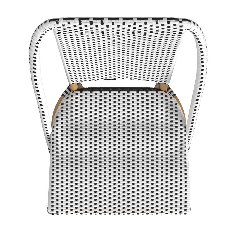 Tobias 18.5 in. Seat Height Outdoor Rattan and Metal  Dining Side Chair