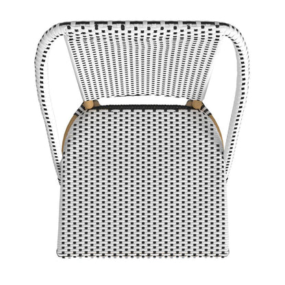 Tobias 18.5 in. Seat Height Outdoor Rattan and Metal  Dining Side Chair