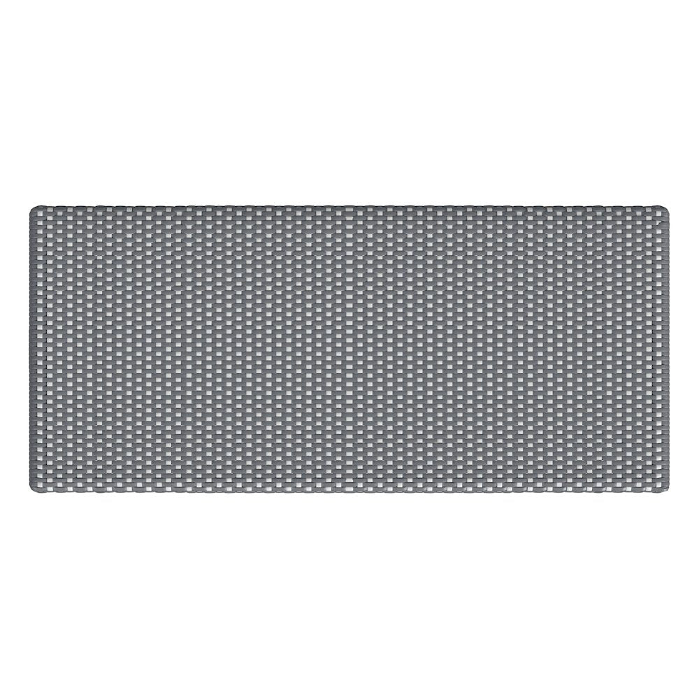 Tobias 40 in. W Outdoor Rectangular Rattan Dining Bench, Gray and White Dot