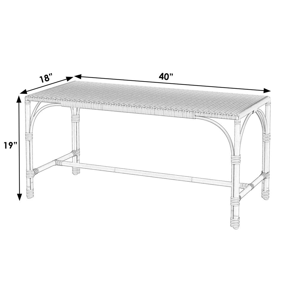 Tobias 40 in. W Outdoor Rectangular Rattan Dining Bench