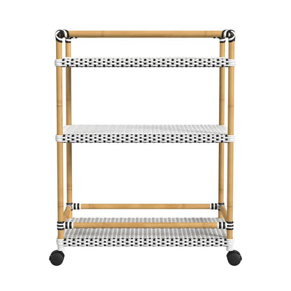 Tobias 24 in. W Outdoor Rattan and Metal 3- Tier Bar Cart