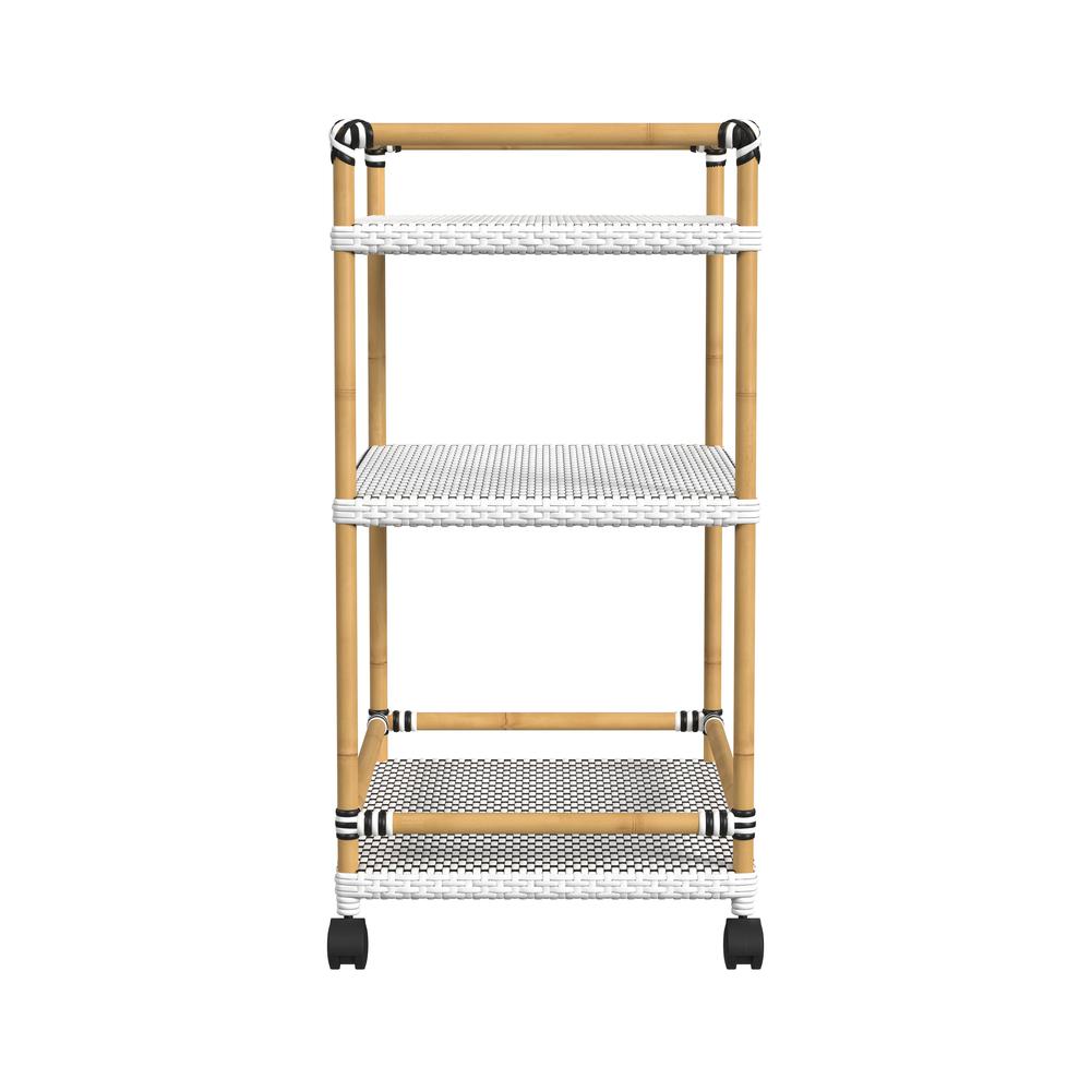 Tobias 24 in. W Outdoor Rattan and Metal 3- Tier Bar Cart