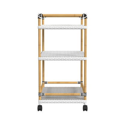 Tobias 24 in. W Outdoor Rattan and Metal 3- Tier Bar Cart