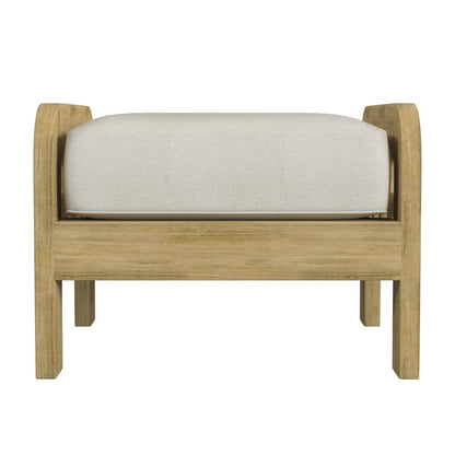 Monhegan Teak Outdoor Ottoman, Light Brown