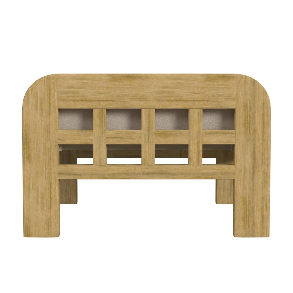 Monhegan Teak Outdoor Ottoman, Light Brown