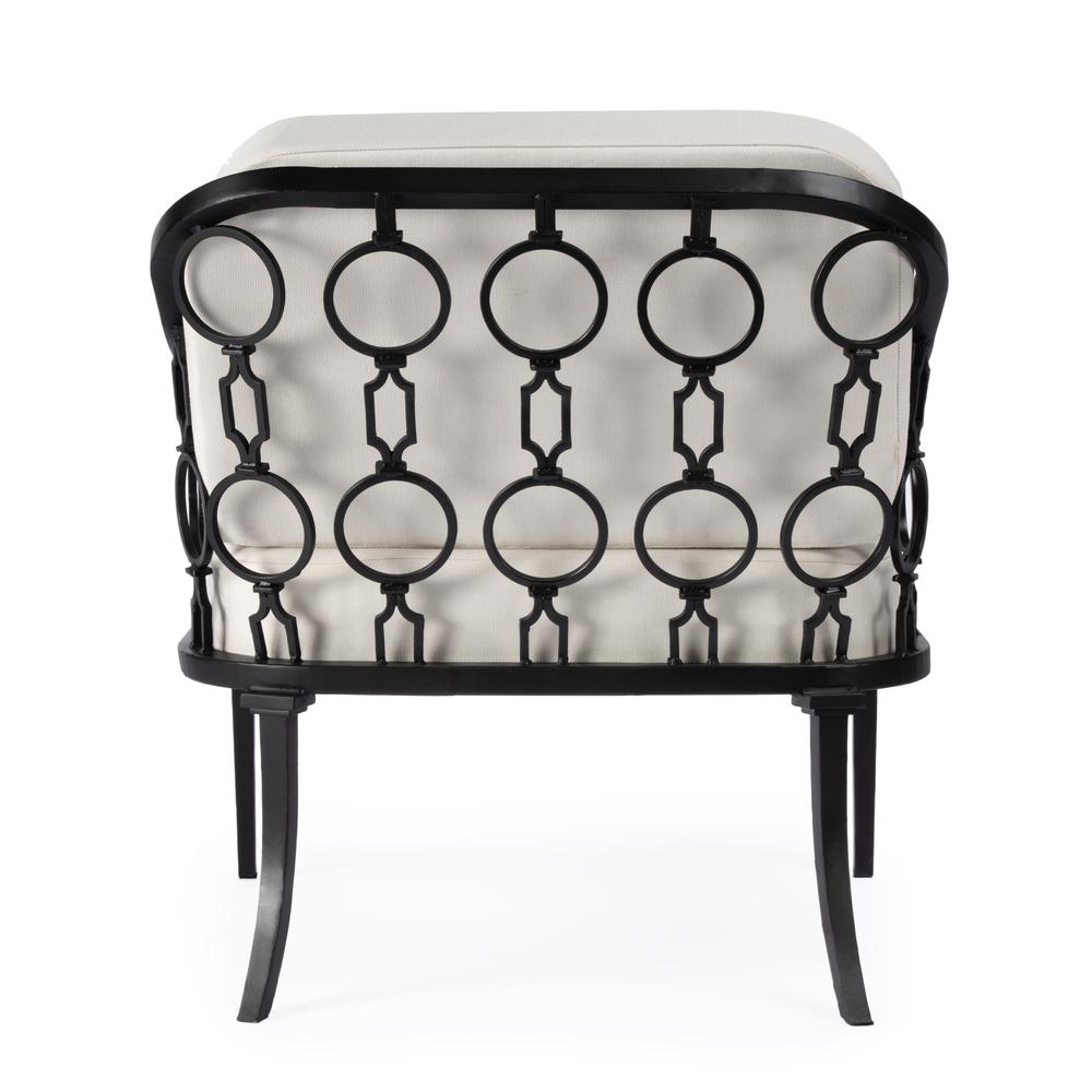 Southport Iron Upholstered Outdoor Lounge Chair, Black