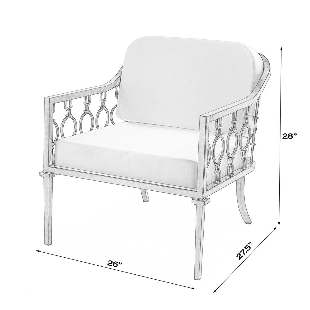 Southport Iron Upholstered Outdoor Lounge Chair, Black