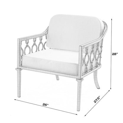 Southport Iron Upholstered Outdoor Lounge Chair, Black
