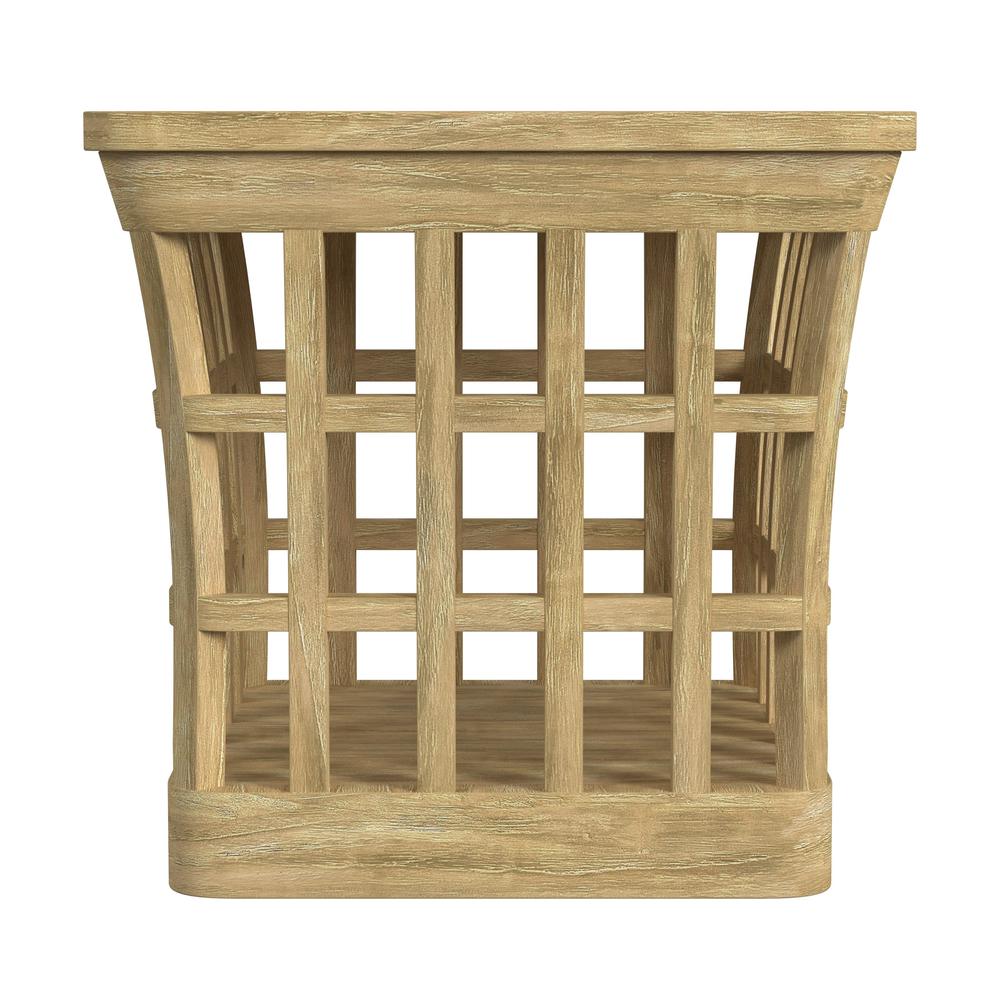 Monhegan Outdoor Teak and Marble End Table, Light Brown