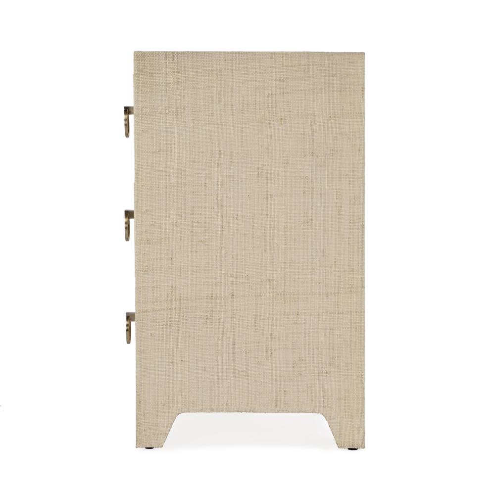 Bar Harbor Raffia 3 Drawer Nightstand, Natural