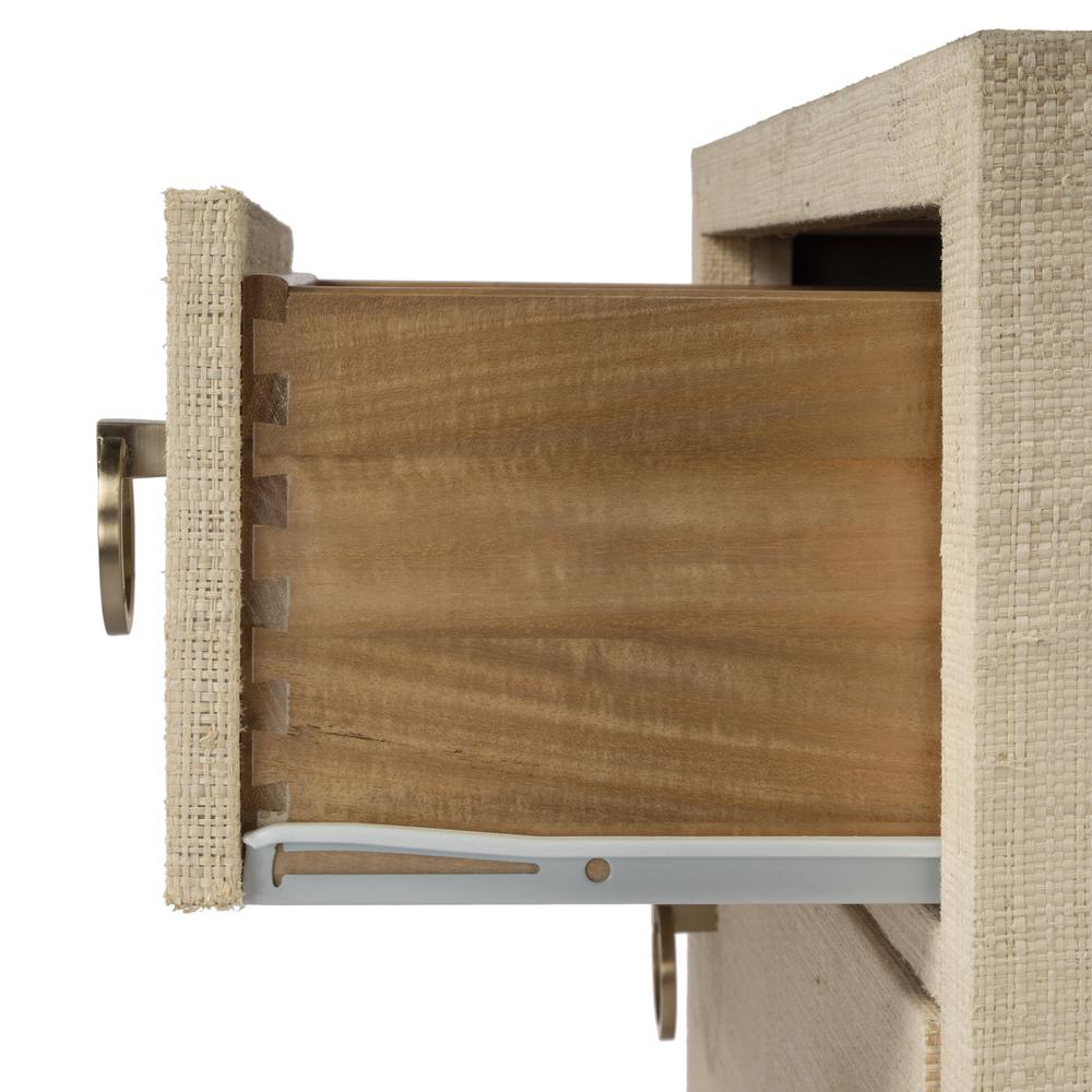 Bar Harbor Raffia 3 Drawer Nightstand, Natural