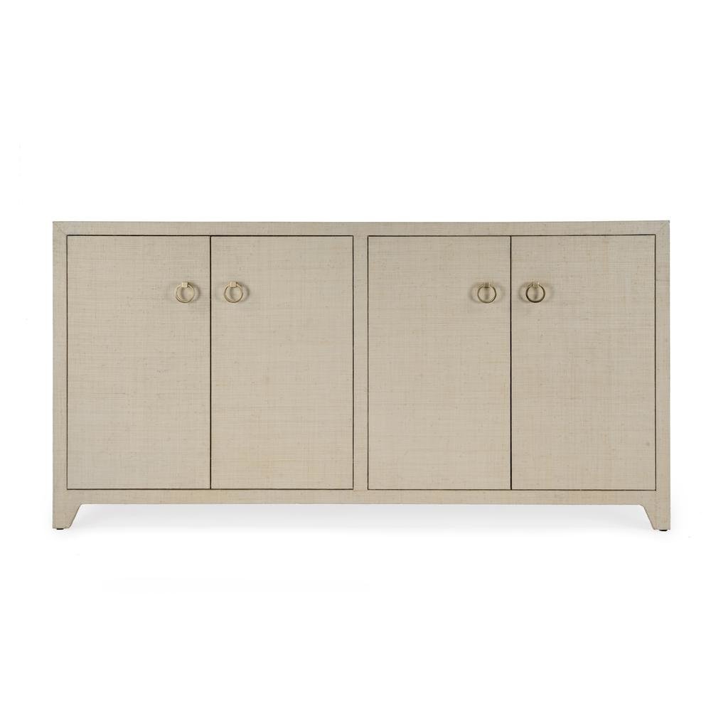 Buffet Cabinet with Storage – Large 4 Door Side Board in Oak Finish