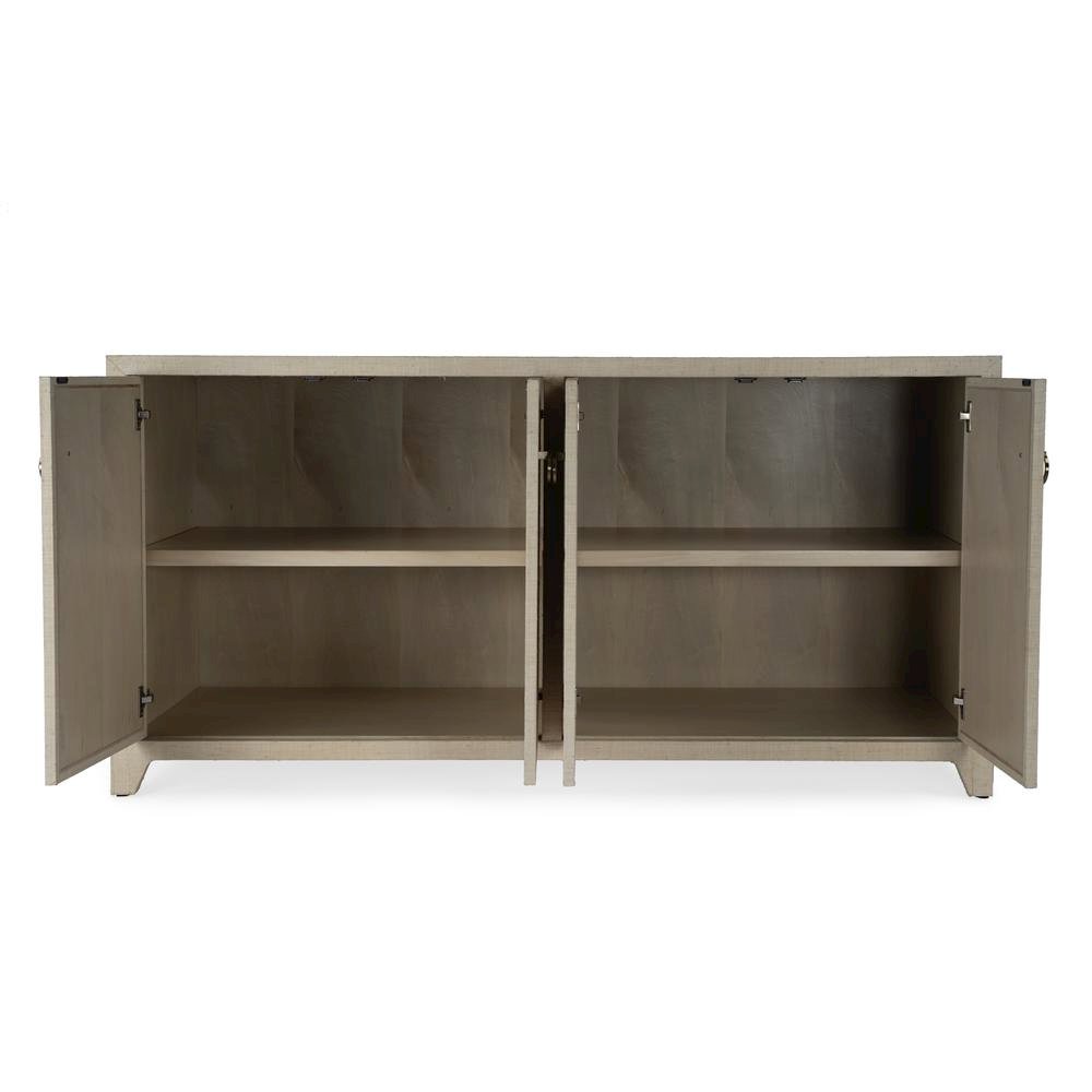 Buffet Cabinet with Storage – Large 4 Door Side Board in Oak Finish