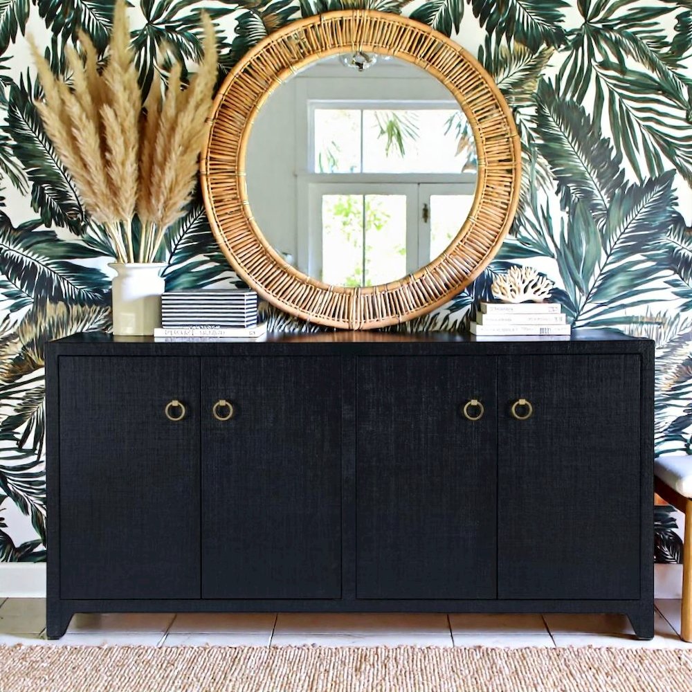 Navy Buffet Cabinet with Storage – Sideboard Buffet Cabinet for Entryway
