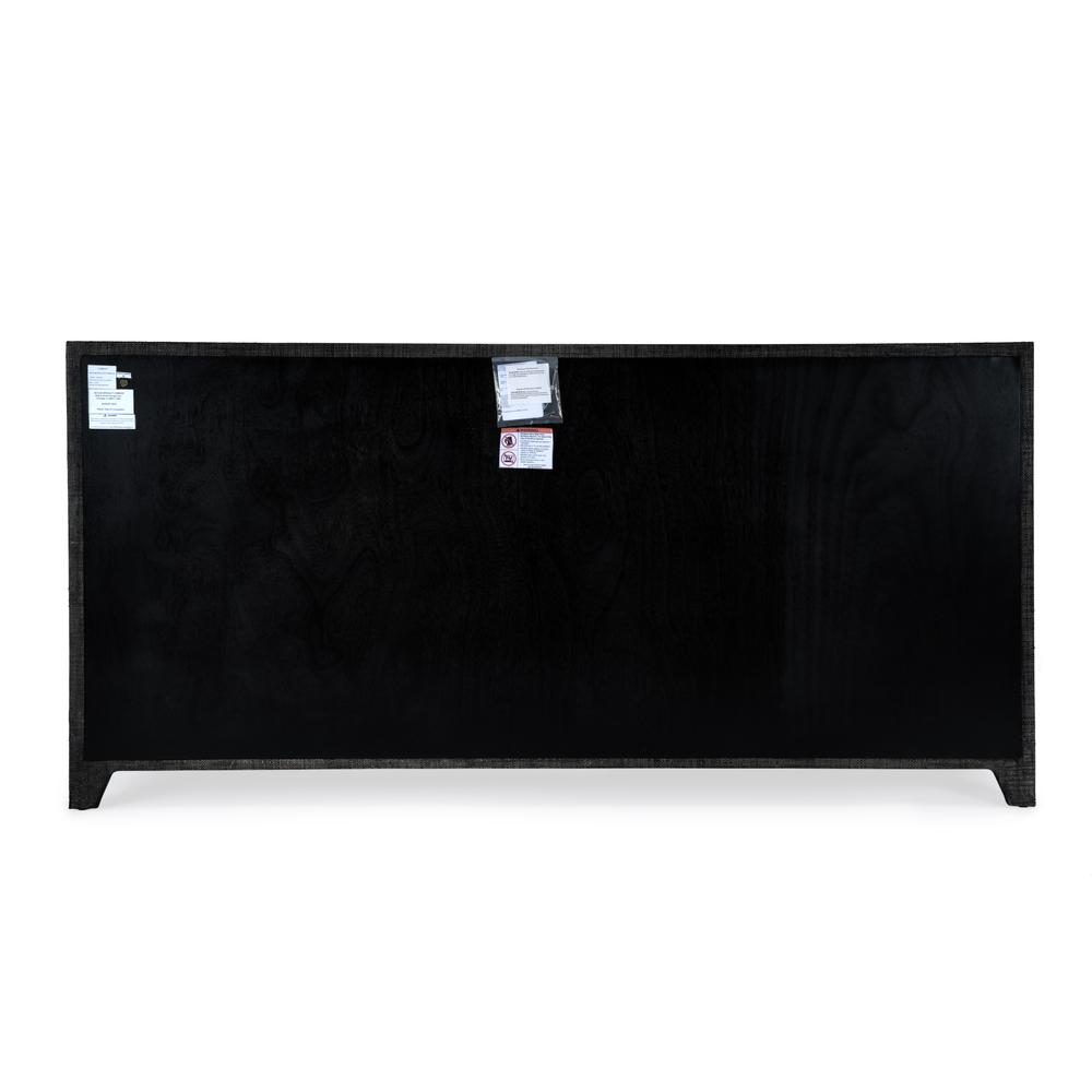 Bar Harbor Raffia 4 Door 70" Sideboard, Charcoal
