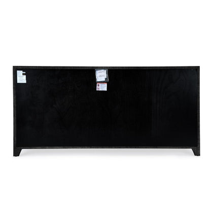 Bar Harbor Raffia 4 Door 70" Sideboard, Charcoal