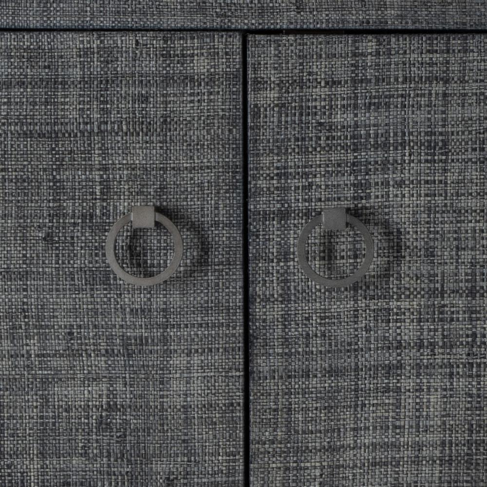 Bar Harbor Raffia 4 Door 70" Sideboard, Charcoal