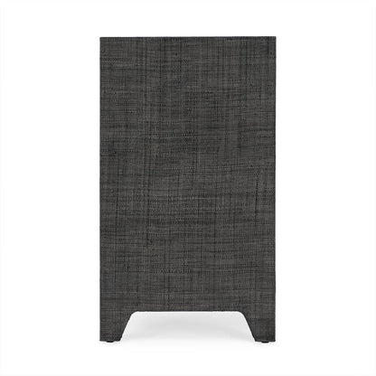 Bar Harbor Raffia 1 Drawer Nightstand, Charcoal