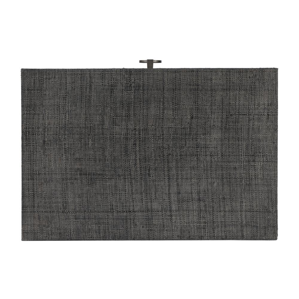 Bar Harbor Raffia 1 Drawer Nightstand, Charcoal
