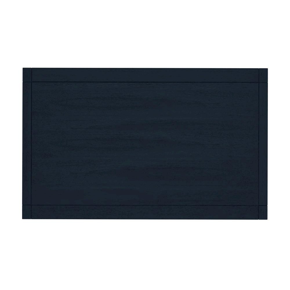Navy Blue Nightstand – Wide Wood Night Stand with Two Drawers in Blue