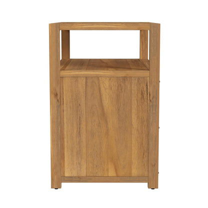 Lark Natural 2 Drawer Wide Nightstand, Light Brown