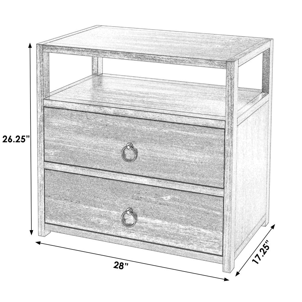 Lark Natural 2 Drawer Wide Nightstand, Light Brown