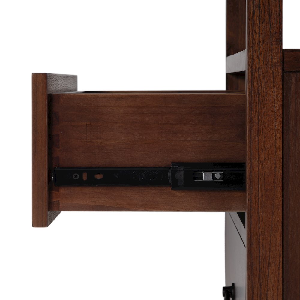 Lark 28 in. W Rectangular Wood 2 Drawer Nightstand, Medium Brown