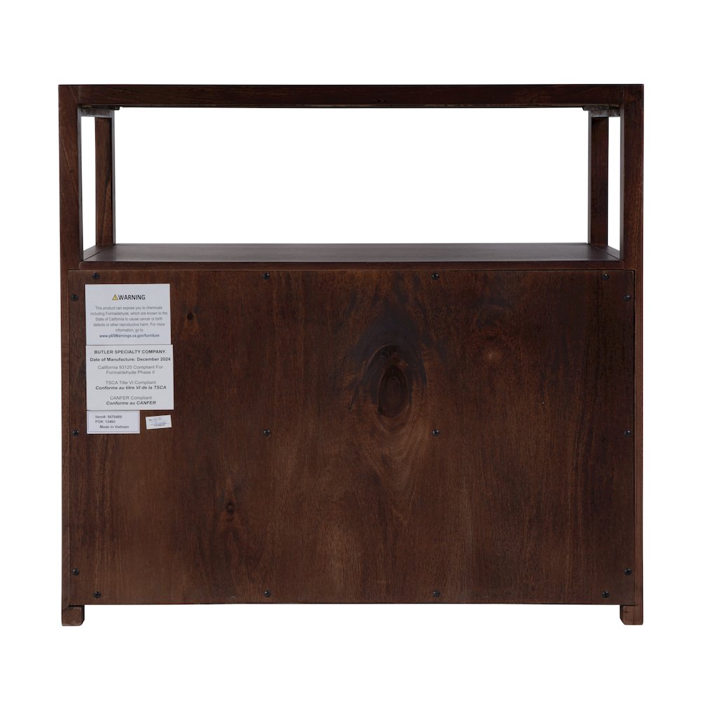Lark 28 in. W Rectangular Wood 2 Drawer Nightstand, Medium Brown