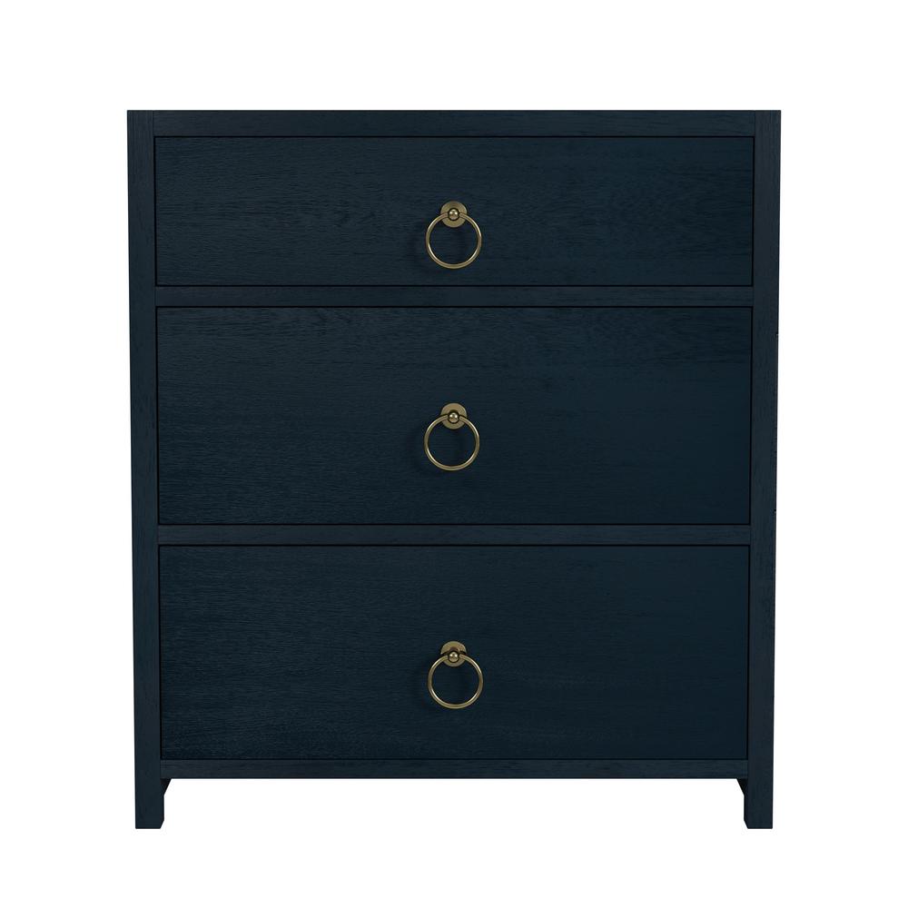 Lark  3 Drawer Nightstand, Navy Blue