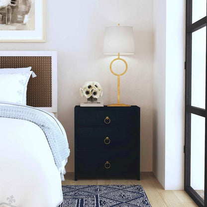 Lark  3 Drawer Nightstand, Navy Blue