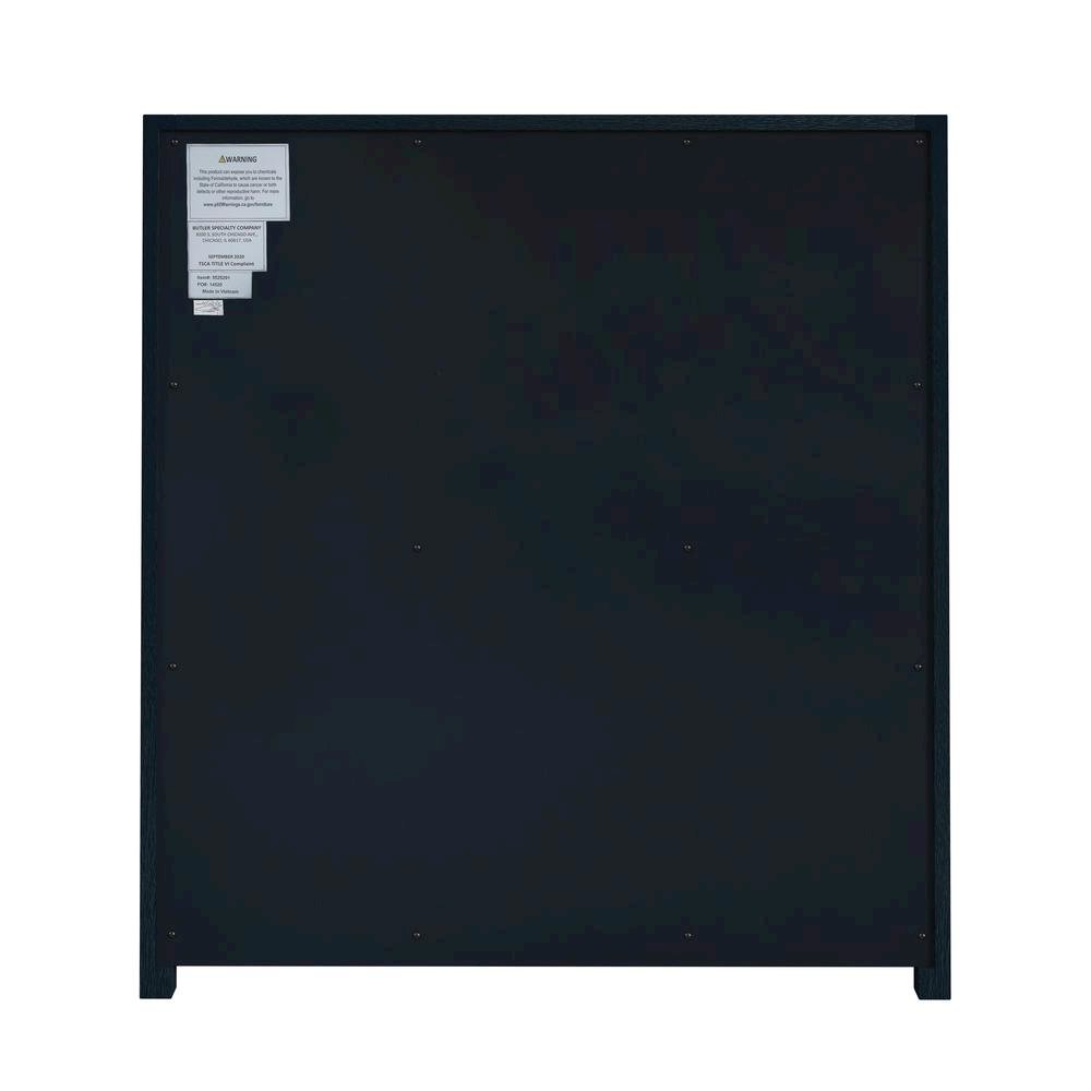 Navy Blue Nightstand – Wide Wood Night Stand with Three Storage Drawers