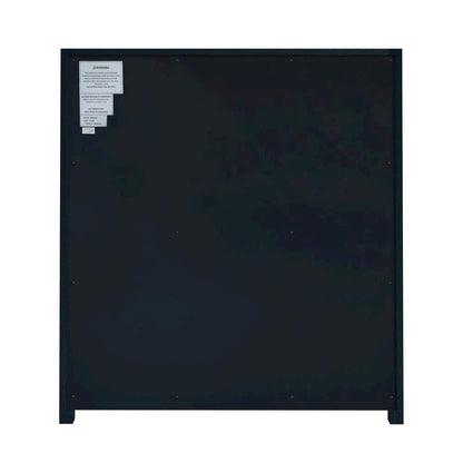 Navy Blue Nightstand – Wide Wood Night Stand with Three Storage Drawers
