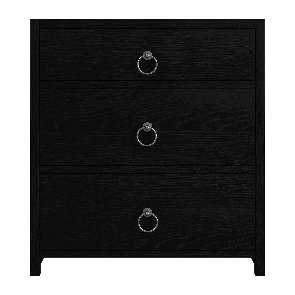 Lark  25 in. W Wood 3 Drawer Nightstand, Black