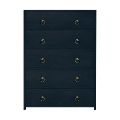 Lark 5 Drawer Dresser, Navy Blue