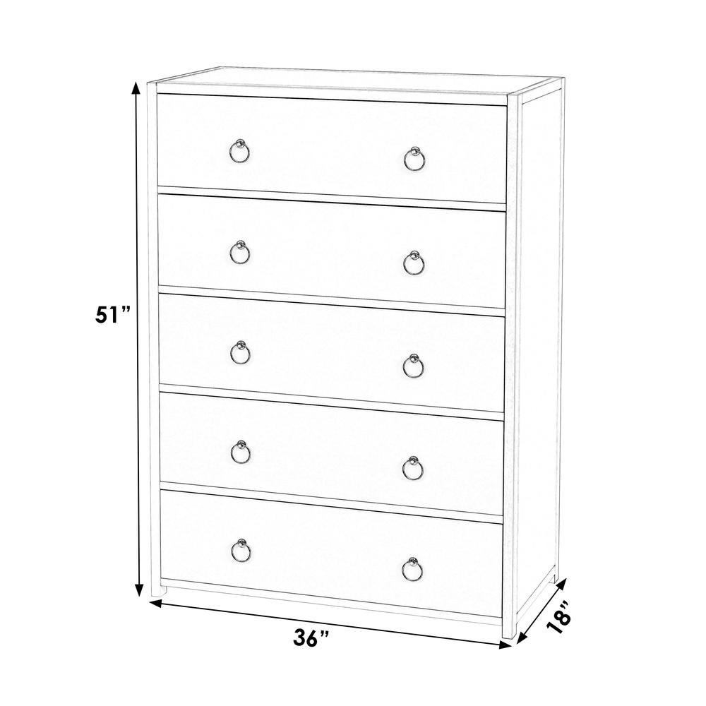 Lark 5 Drawer Dresser, Navy Blue