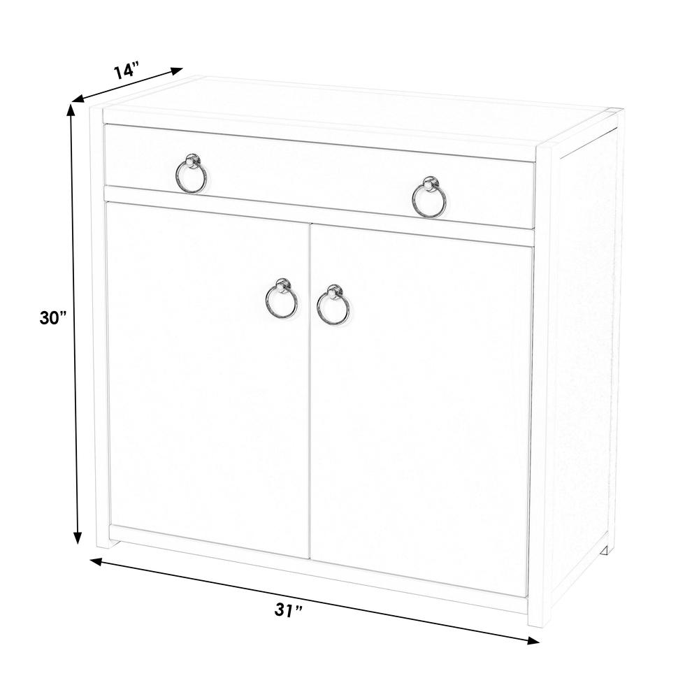 Lark 2 Door Cabinet with Storage, White
