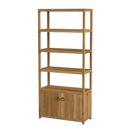 Lark 32 in. W x 72 in. H Wood 4 Tier Etagere Bookcase, Natural